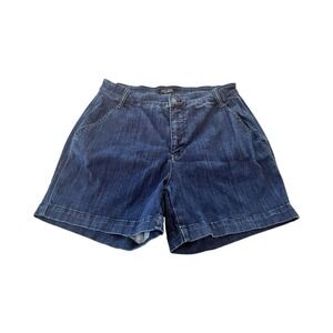 Judy Blue Women's High Rise Denim Trouser Fit Shorts Dark Wash Size 1XL‎ Stretch